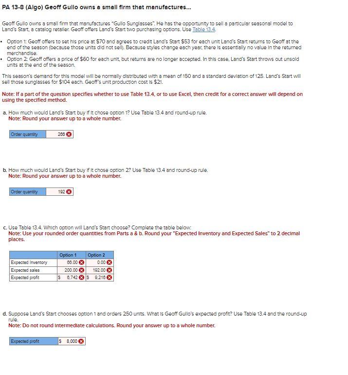 PA 13.8 (Algo) Geoff Gullo owns a small flrm that