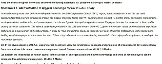 Read the scenarios given below and answer the