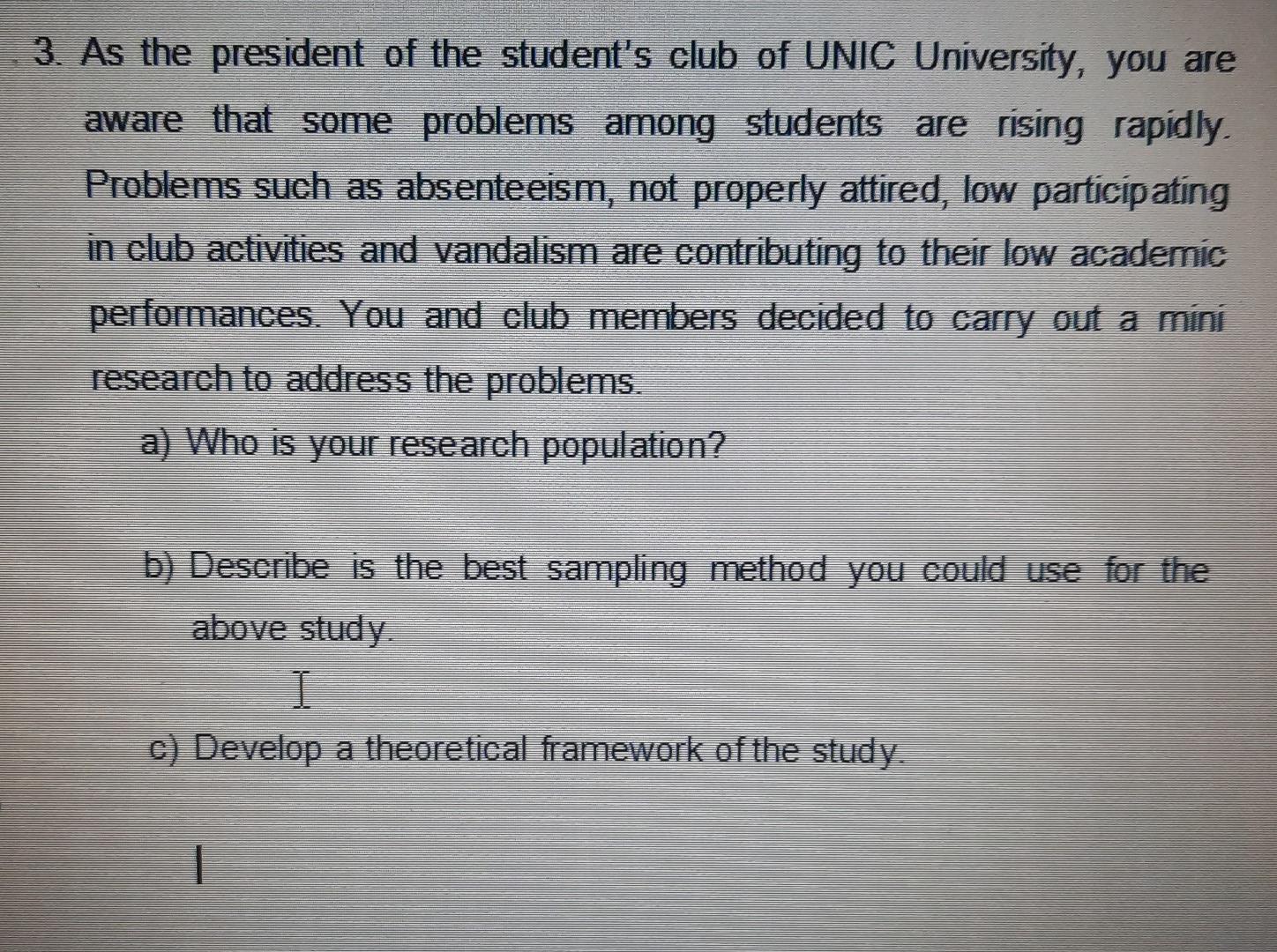 SUBJECT: Business Research 1. One of your friends