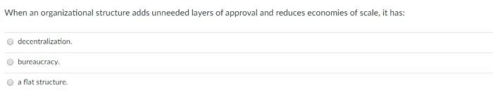 When an organizational structure adds unneeded