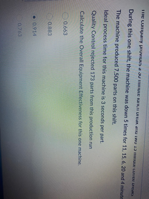 Question 18 (1 point) Saved Consider a factory