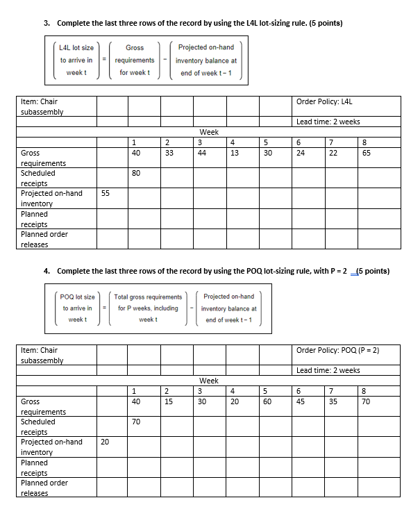 Please add calculations for the answers you got.