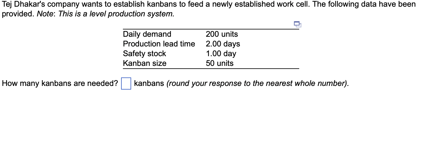 Tej Dhakar's company wants to establish kanbans