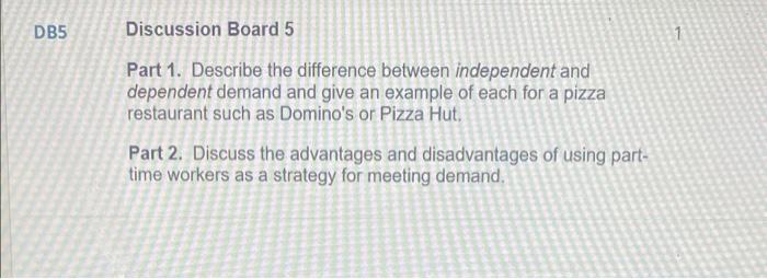 Part 1. Describe the difference between