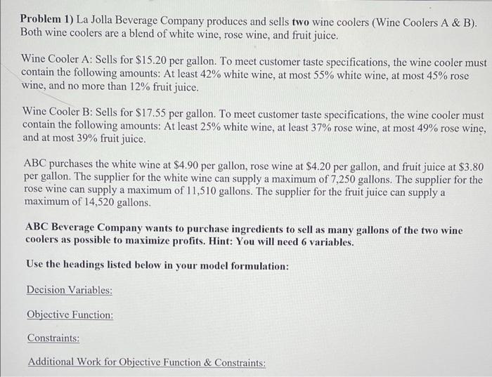 Can you use Solver in excel to answer. That is