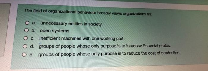 The field of organizational behaviour broadly