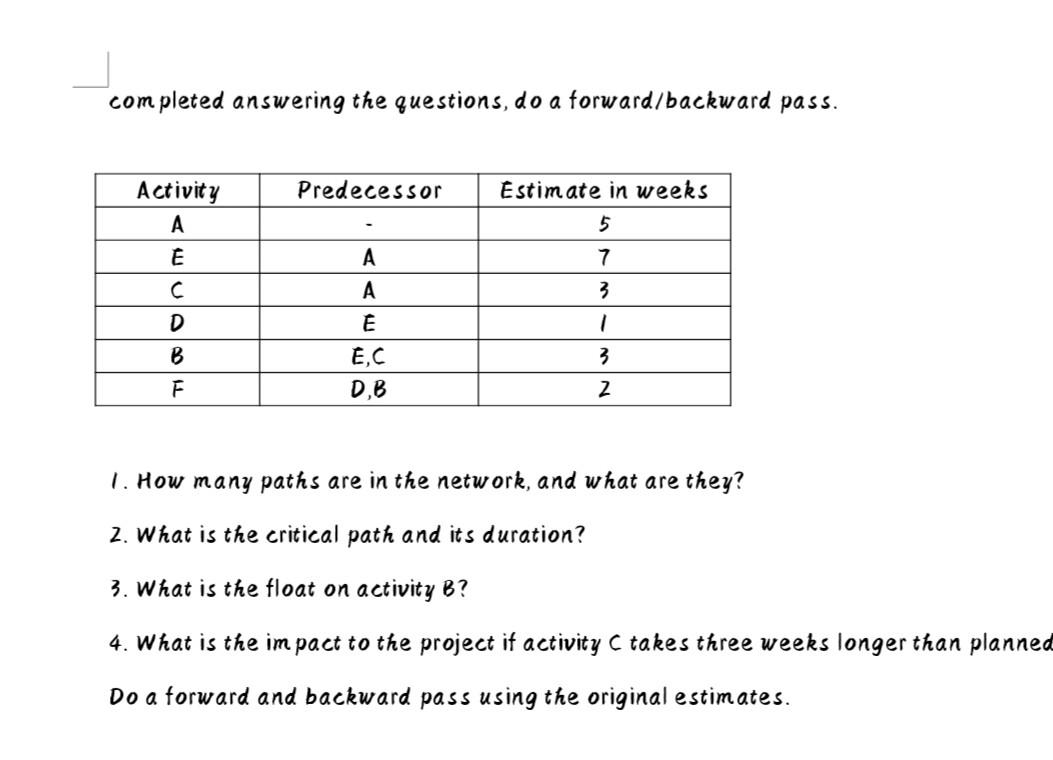 1. How many paths are in the network, and what