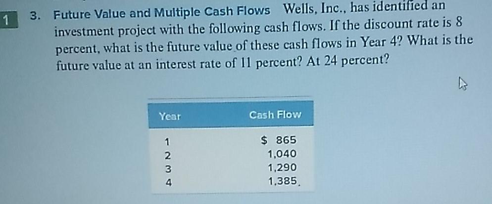 1 3. Future Value and Multiple Cash Flows Wells,
