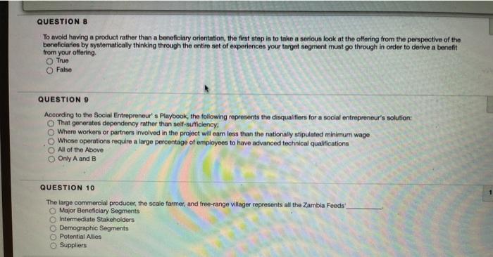 QUESTION 8 To avoid having a product rather than