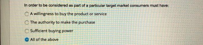 In order to be considered as part of a particular