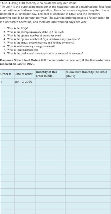 I need only solve the schedule ( in the end )