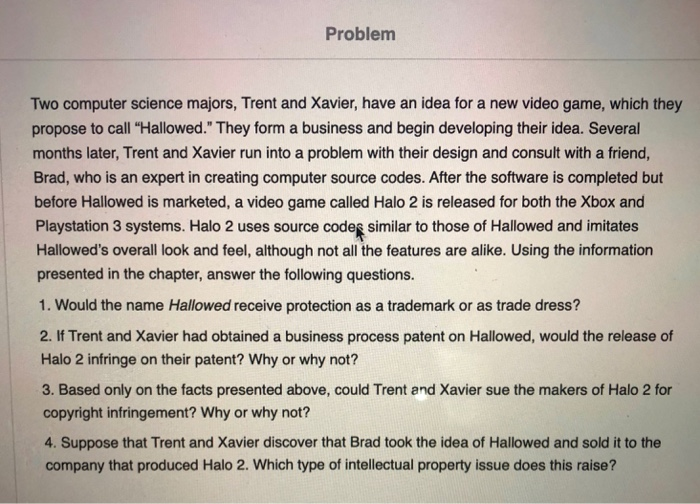 Problem Two computer science majors, Trent and