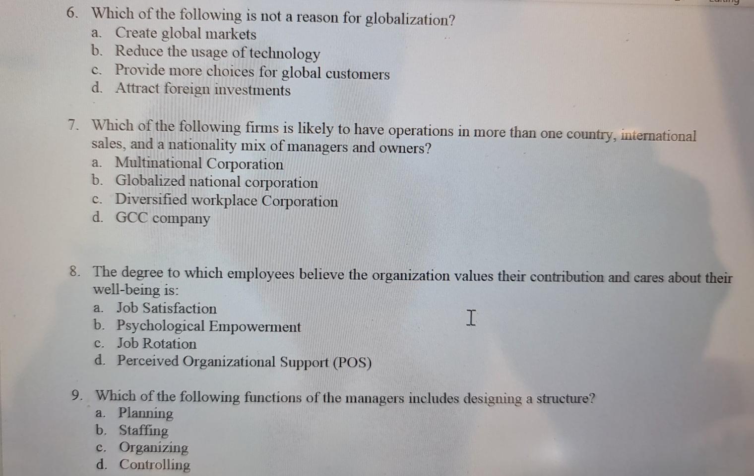 6. Which of the following is not a reason for