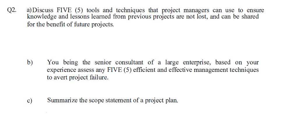 how to do this question a, b and c? Q2. a)