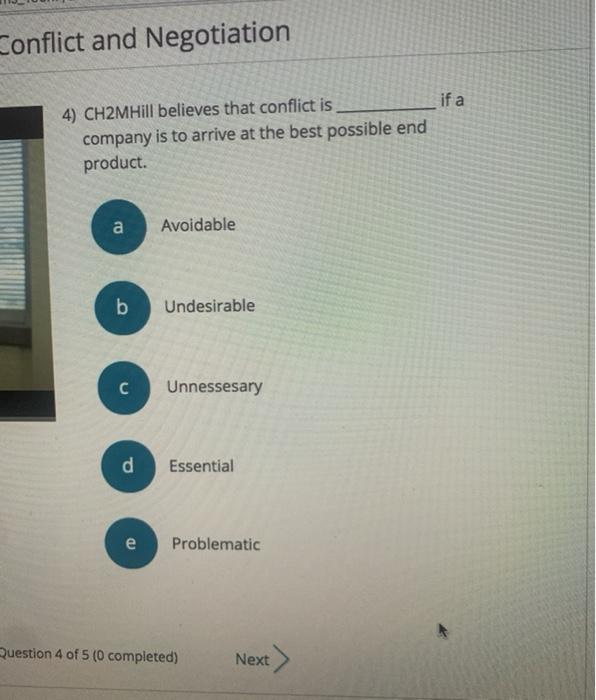 Conflict and Negotiation if a 4) CH2MHill