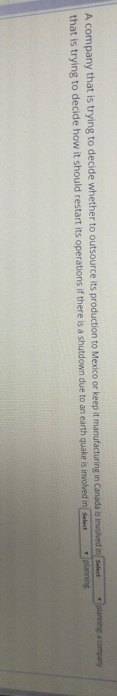 planning a company A company that is trying to
