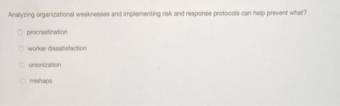 Analyzing organizational weaknesses and