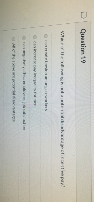 Question 19 Which of the following is not a