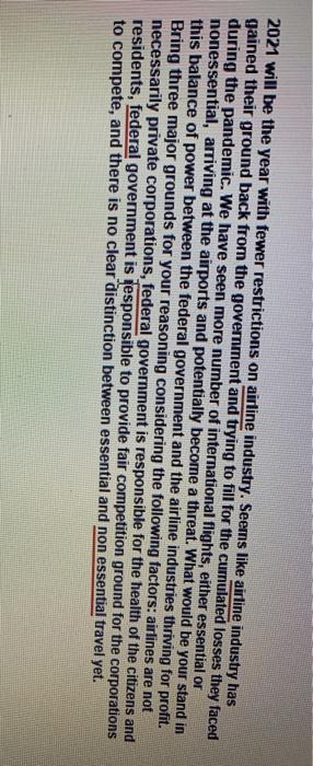 2021 will be the year with fewer restrictions on