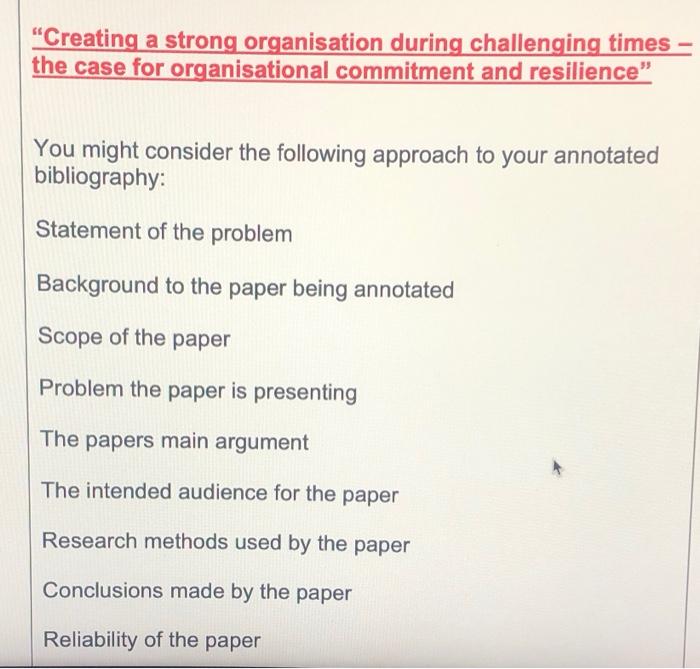 "Creating a strong organisation during