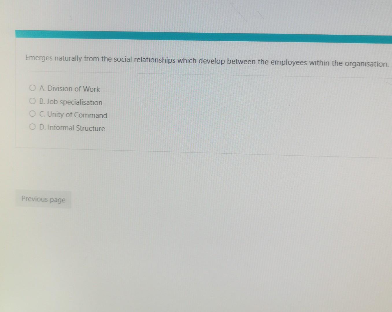 Emerges naturally from the social relationships