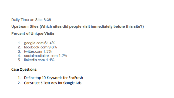 Assignment Overview EcoFresh is an