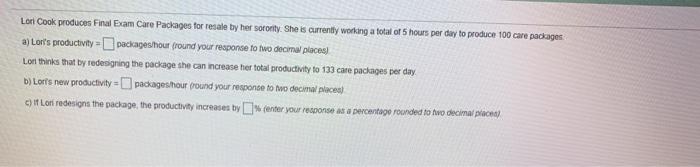 Lori Cook produces Final Exam Care Packages for