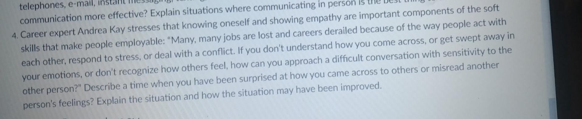 h telephones, e-mail, in communication more