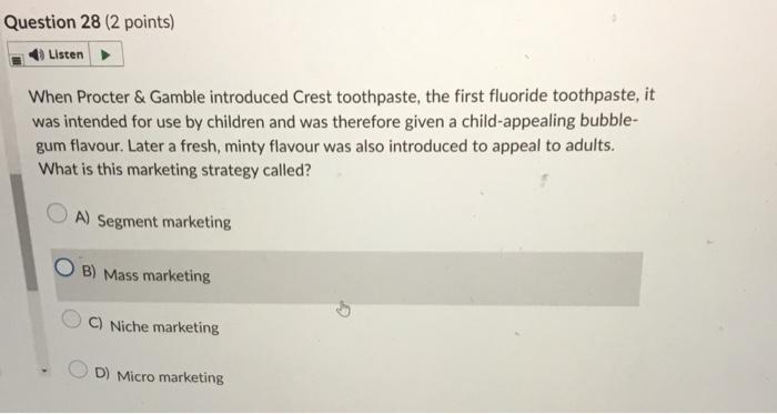 When Procter \& Gamble introduced Crest