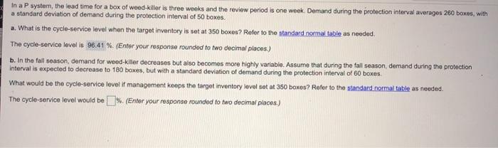 In a P system, the lead time for a box of