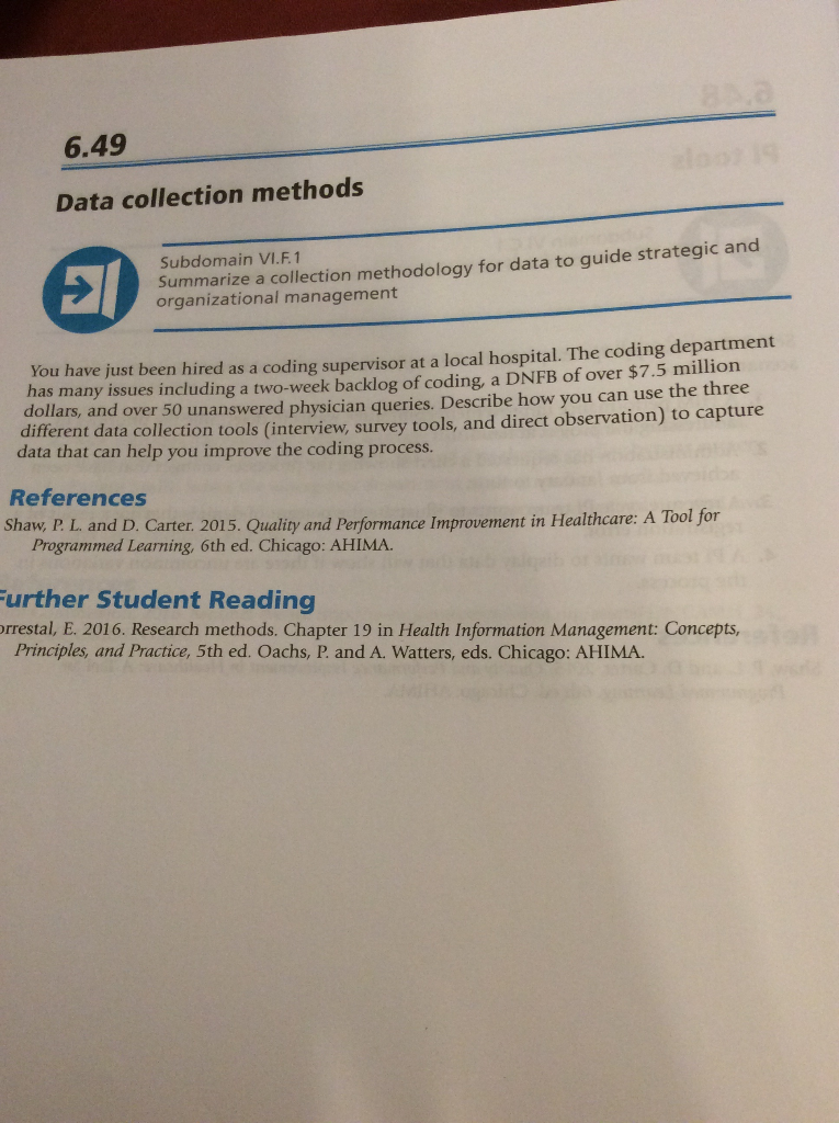 6.49 Data collection methods Subdomain VI.F. 1