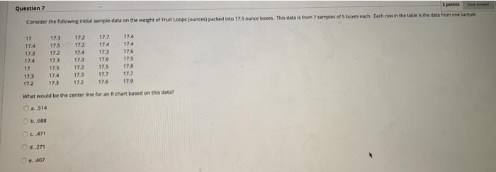 Question 7 2 points Consider the following