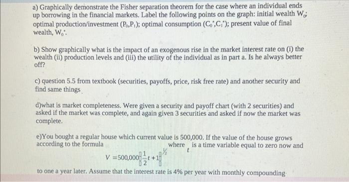 a) Graphically demonstrate the Fisher separation
