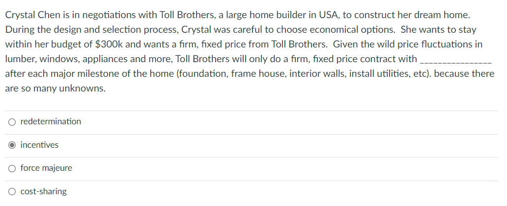 Crystal Chen is in negotiations with Toll