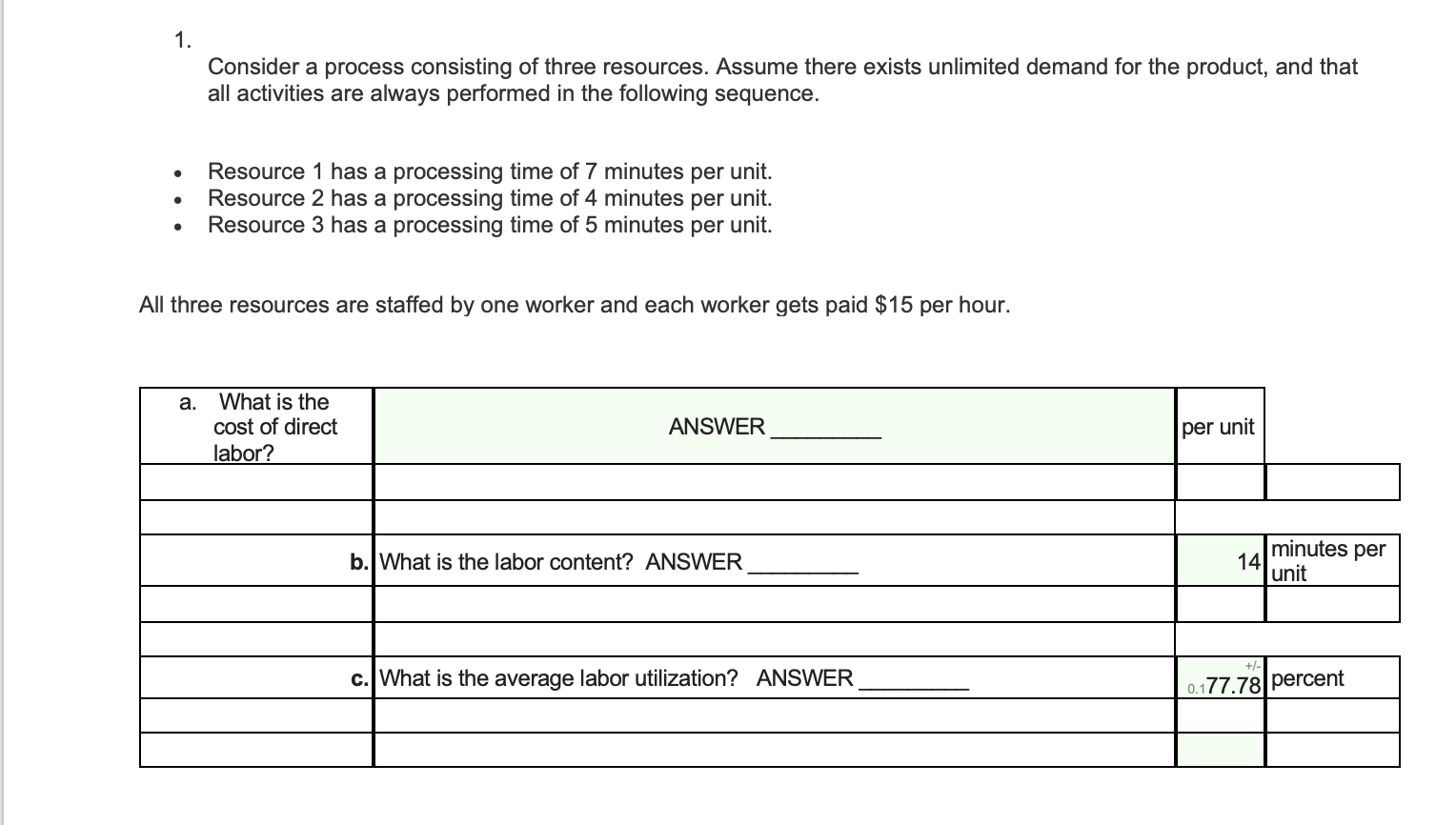 1. Consider a process consisting of three