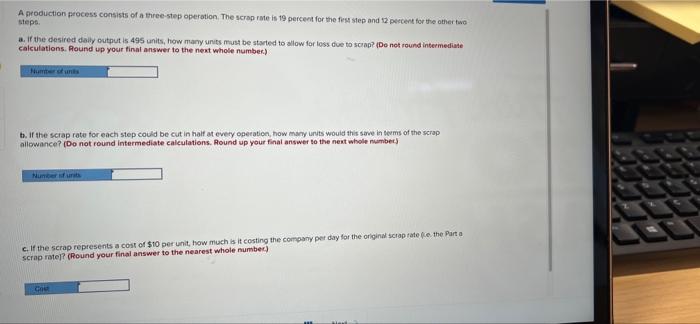 A production process consists of a three-step