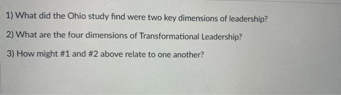 1) What did the Ohio study find were two key