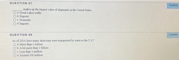 please answer all of them. QUESTION 45 What is a