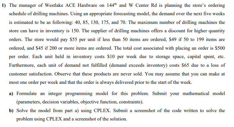 1) The manager of Westlake ACE Hardware on 144th