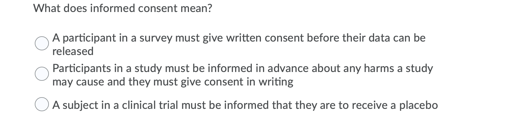 What does informed consent mean? A participant in