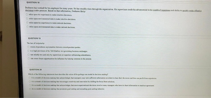 QUESTION 18 Deshawn has worked for his cmplayer