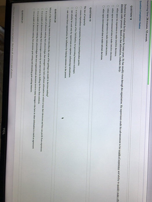 QUESTION 18 Deshawn has worked for his cmplayer