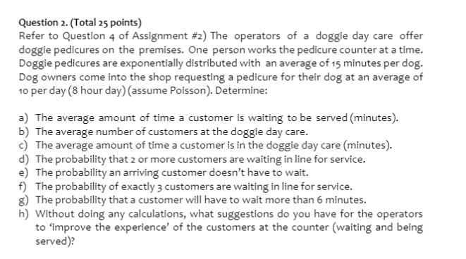 Question 2. (Total 25 points) Refer to Question 4