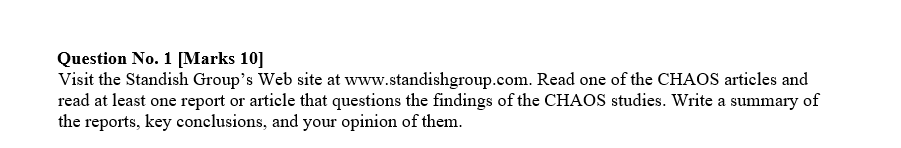 undefined Question No. 1 [Marks 10] Visit the