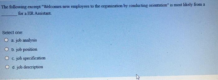 The following excerpt "Welcomes new employees to