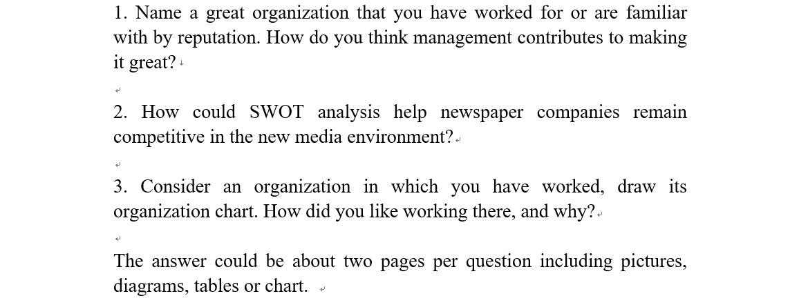 1. Name a great organization that you have worked