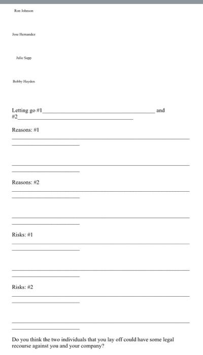 Read through the Layoff Exercise and address the