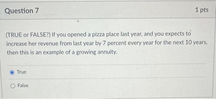 (TRUE or FALSE?) When the cash flows are expected