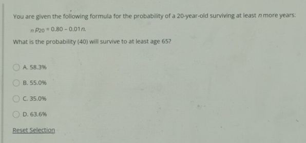 You are given the following formula for the