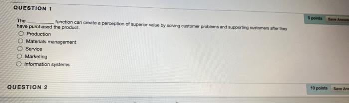 QUESTION 1 pot The function can create a